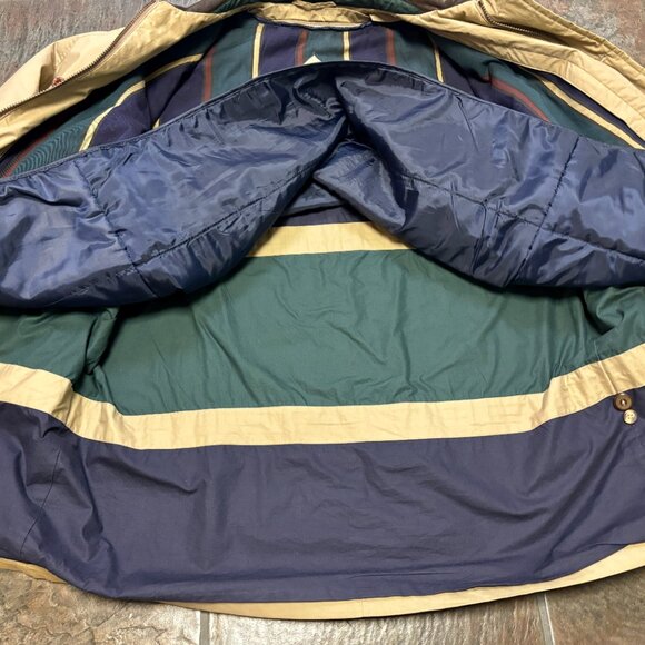 Gant Bomber Jacket L Men's Vintage Beige Leather Collar Removeable Lining..VGUC! - Picture 8 of 12